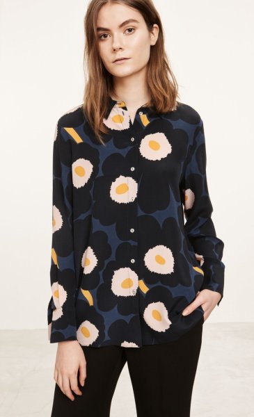 画像1: Marimekko マリメッコ Minea ウニッコシャツ  (1)