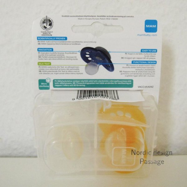 画像2: [日本未発売] AINU社 マリメッコ おしゃぶり2個入り オレンジ×ブラウン (2)