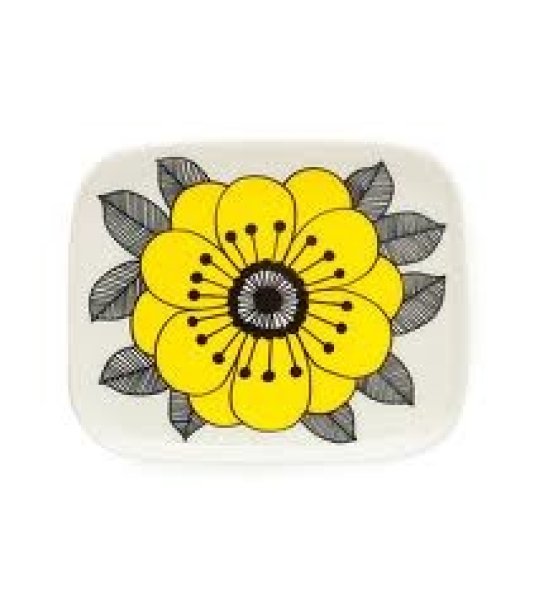 画像1: [日本発送] ストックマン限定 Marimekko マリメッコ Kestit ケスティト スクエアプレート イエロー (1)