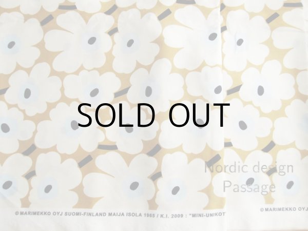画像1: [ 国内発送 ] Marimekko マリメッコ Mini Unikko ファブリック Beige  (1)