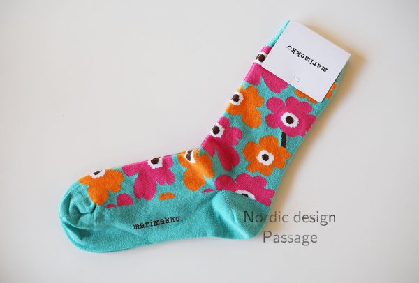 画像1: Marimekko マリメッコ UNIKKO ウニッコ ソックス HIETA Light Green (1)