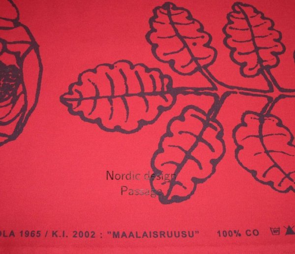 画像3: [日本未入荷] Marimekko マリメッコ MAALAISRUUSU マーライスルース レッド × ブラック (3)