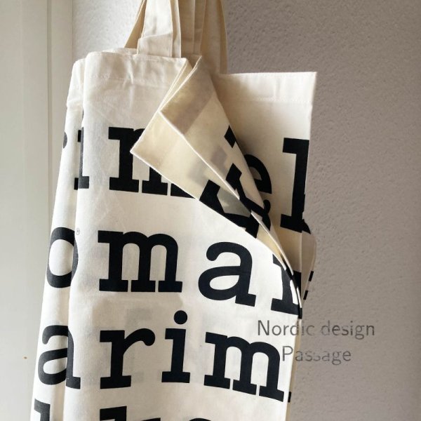 画像1: 11月special- Marimekko マリメッコ ロゴ logo トートバッグ 初期デザイン (1)