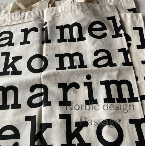 画像2: 11月special- Marimekko マリメッコ ロゴ logo トートバッグ 初期デザイン (2)