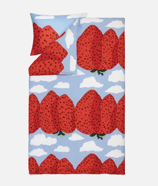 画像1: Marimekko マリメッコ シングル掛け布団カバー＆枕カバーセット Kuusikossa (1)