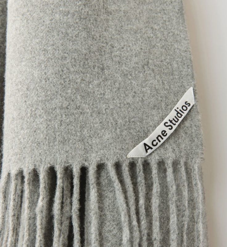 Acne Studios アクネ ストゥディオズ Canada New wool ウールマフラー 200x70cm ライトグレーメランジ