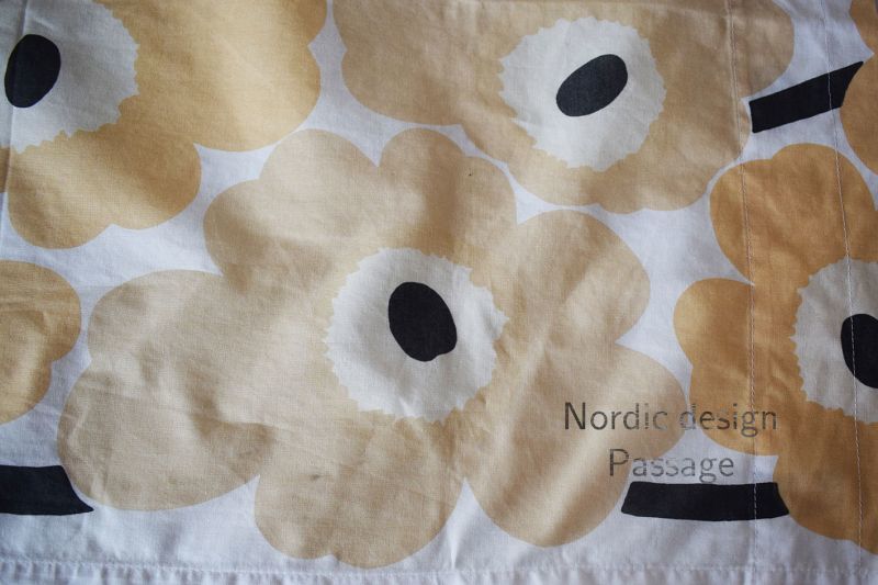 レア Marimekko マリメッコ ヴィンテージファブリック pieni unikko コットン生地 ベージュ